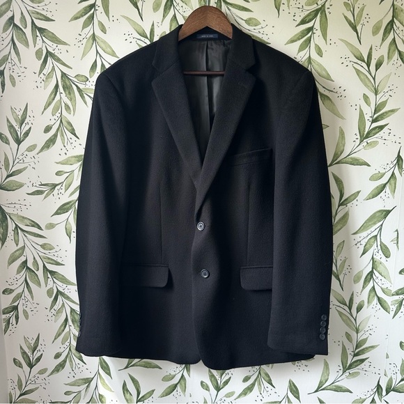 Club Room Wool/Silk/Cashmere Blazer. Black. 44R. - Picture 1 of 12